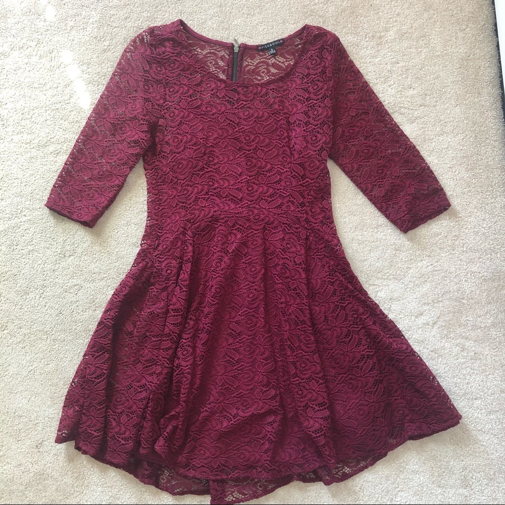 Burgundy Lace Dress